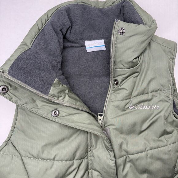 Columbia Horstman Glacier Full Zip Green Puffer Vest Women's XSmall Polyester - Picture 7 of 12